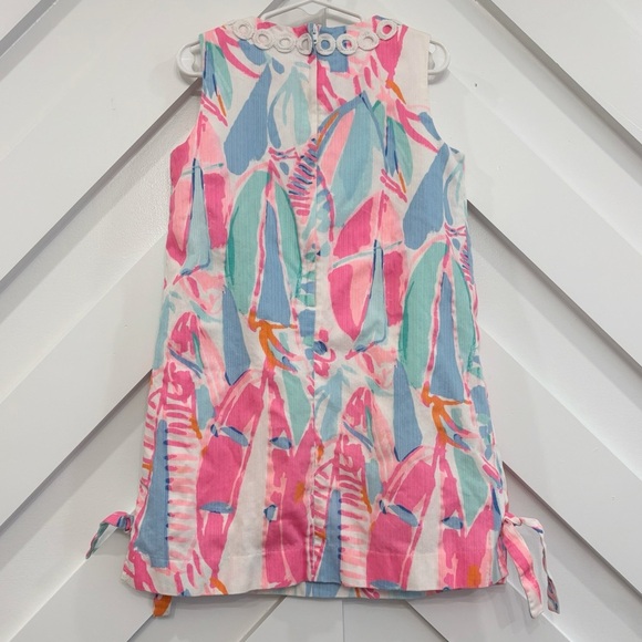Lilly Pulitzer Girl's Classic Shift Dress In Out To Sea Size 6 - Picture 2 of 5